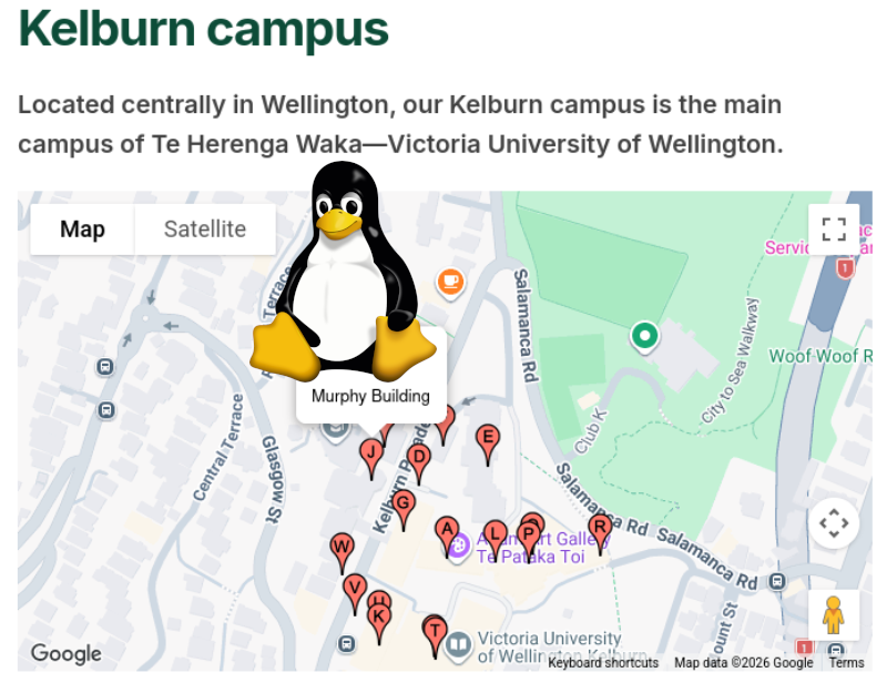 Kelburn Campus Map W/ Tux